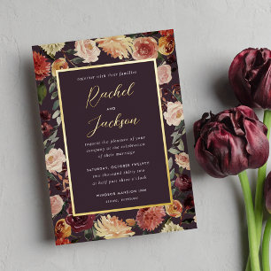 Rustic Bloom Watercolor Floral Frame Wedding