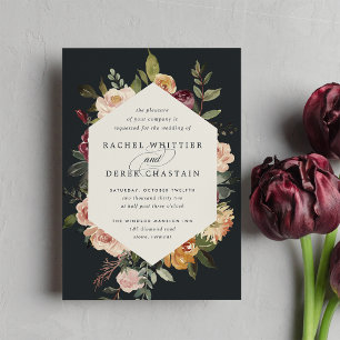 Rustic Bloom Watercolor Floral Wedding Invitation