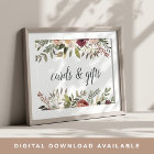 Rustic Bloom Wedding Cards & Gifts Sign