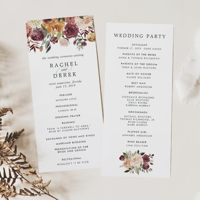 Rustic Bloom Wedding Ceremony Program Programme (Creator Uploaded)