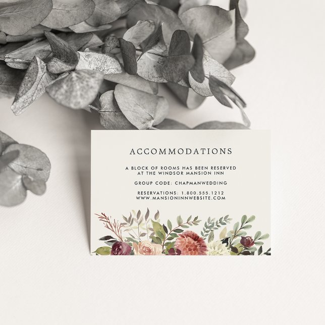 Rustic Bloom | Wedding Hotel Accommodation Enclosure Card (Creator Uploaded)