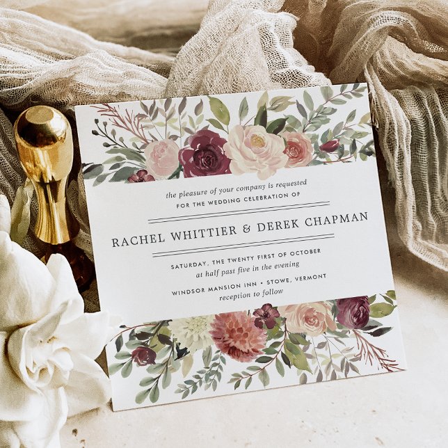 Rustic Bloom Wedding Invitation | Square (Creator Uploaded)