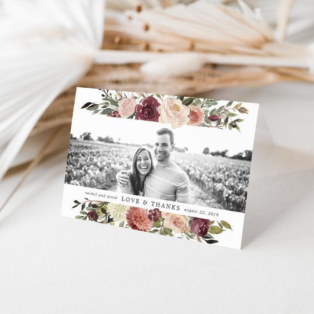 Rustic Bloom Wedding Photo Thank You (Creator Uploaded)