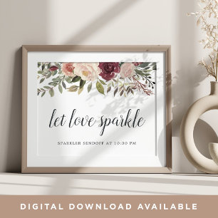Rustic Bloom Wedding Sparker Sendoff Sign