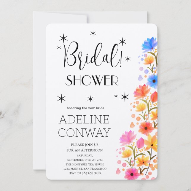 Rustic Blooms & Bridal Dreams Invitation (Front)