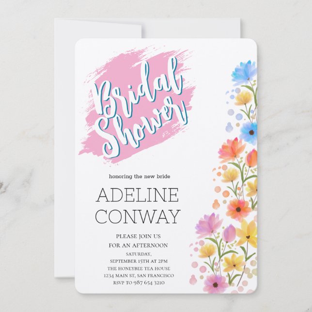 Rustic Blooms & Bridal Dreams Invitation (Front)