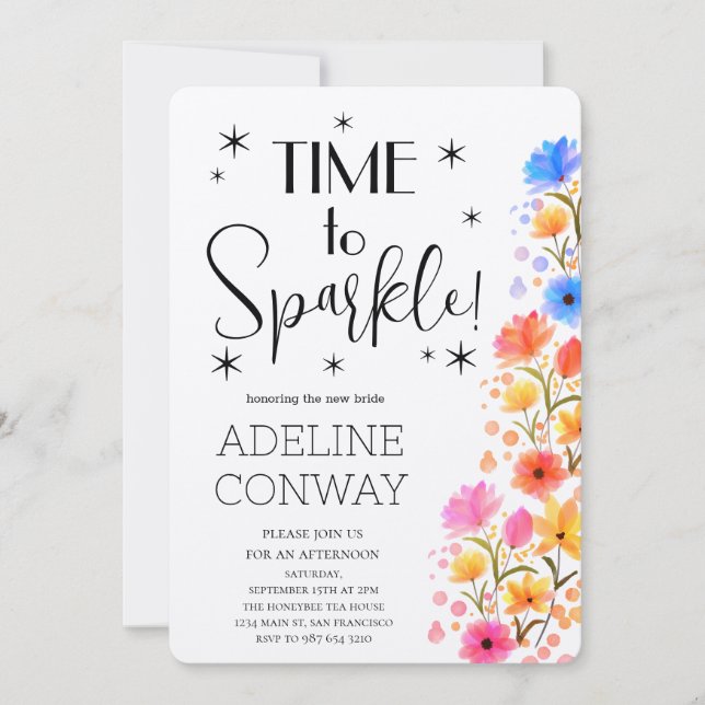 Rustic Blooms & Bridal Dreams Invitation (Front)