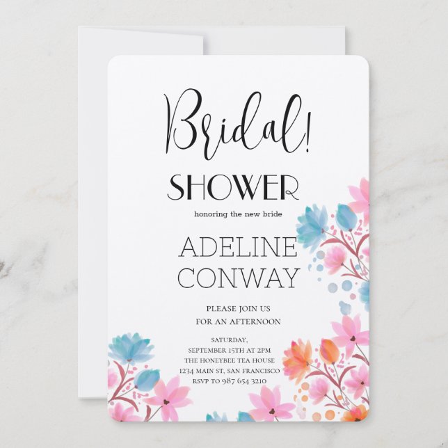 Rustic Blooms & Bridal Dreams Invitation (Front)