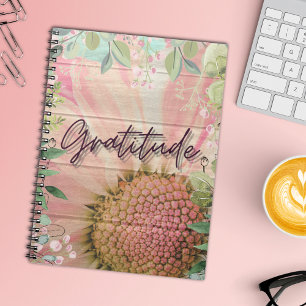 Rustic Blooms of Gratitude Notebook