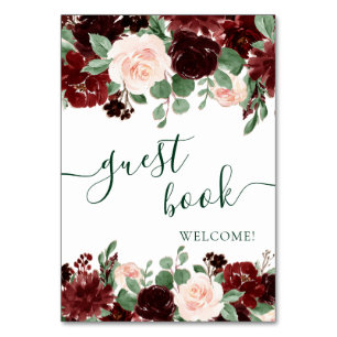 Rustic Blooms   Terracotta and Marsala Guest Book Table Number