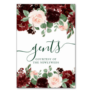 Rustic Blooms   Terracotta and Marsala Red Favours Table Number