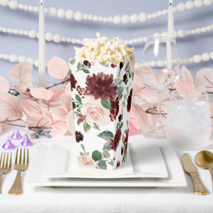 Rustic Blooms Terracotta and Marsala Red Floral Favour Box