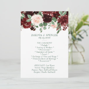 Rustic Blooms Terracotta and Marsala Red Garland Programme