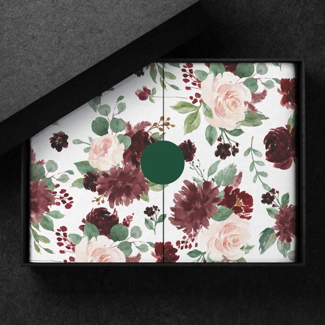 Rustic Blooms | Terracotta and Marsala Red Pattern Tissue Paper (Creator Uploaded)