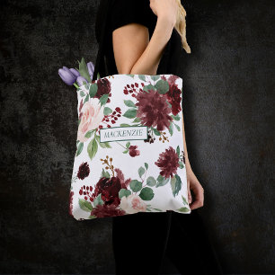 Rustic Blooms Terracotta Marsala Bridal Party Tote Bag