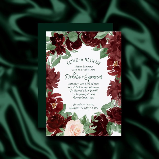 Rustic Blooms | Terracotta Marsala Love in Bloom Invitation (Creator Uploaded)
