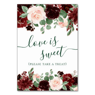 Rustic Blooms   Terracotta Marsala Love is Sweet Table Number