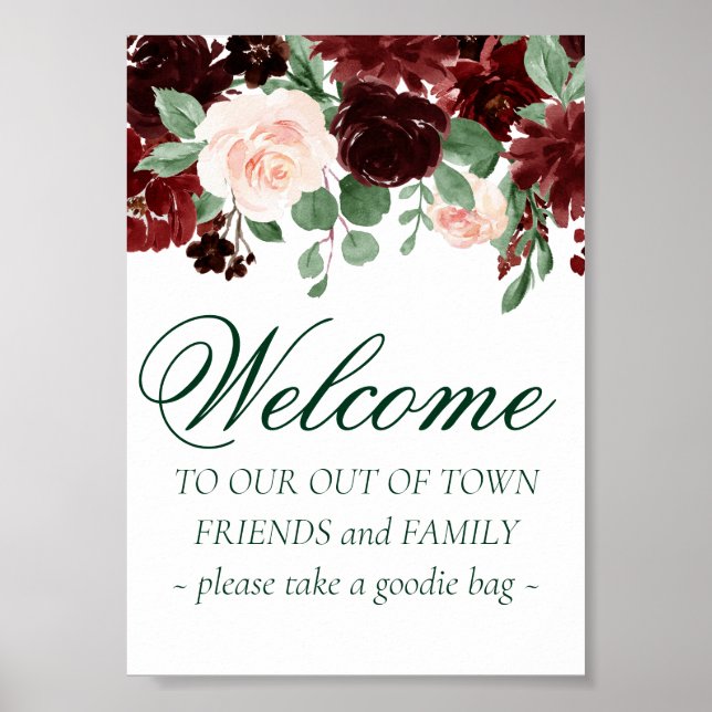 Rustic Blooms | Terracotta Out of Town Guest Poster (Front)