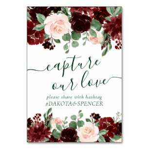 Rustic Blooms   Terracotta Red Capture Our Love Table Number