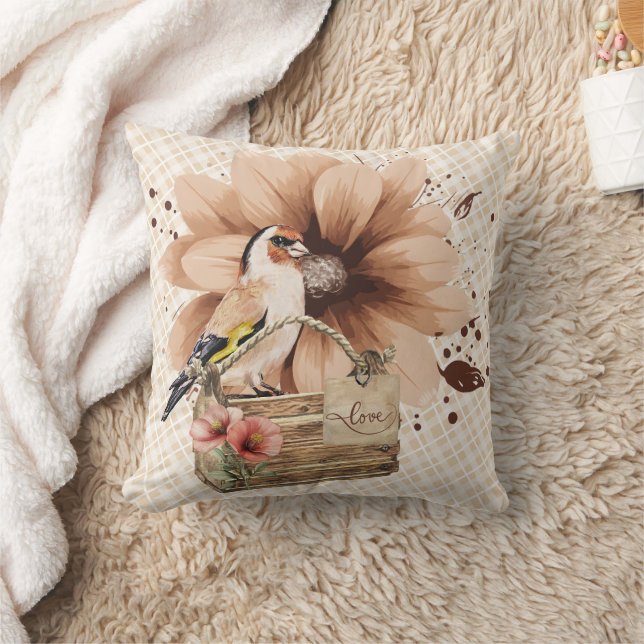 Rustic Blossom Bird Nook Cushion (Blanket)