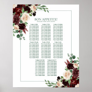 Rustic Blossoms Terra Cotta Floral Seating Chart