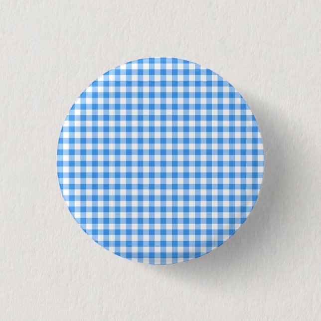 Rustic Blue And White Gingham Pattern 3 Cm Round Badge (Front)