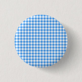 Rustic Blue And White Gingham Pattern 3 Cm Round Badge