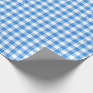 Rustic Blue and White Gingham Pattern Wrapping Paper