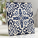 Rustic Blue and White Sicilian Majolica Tile<br><div class="desc">Bring timeless Mediterranean charm to your décor with this rustic tile featuring intricate blue and white floral arabesques. Its distressed edges and hand-painted Sicilian majolica feel evoke a sense of heritage and artisanal craftsmanship. The symmetrical design is perfect for backsplashes, accent walls, or creating a statement piece that captures the...</div>