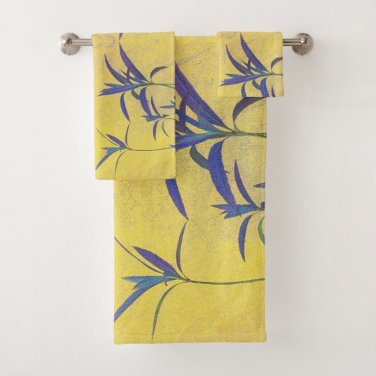 Rustic Blue and Yellow Bath Towel Set | Zazzle.co.uk