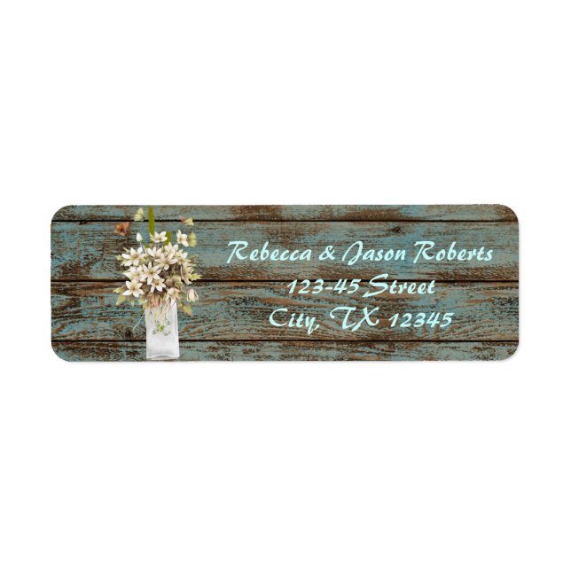 rustic blue barn wood wildflower country wedding (Front)