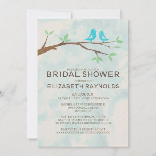 Rustic Blue Bird Bridal Shower Invitations