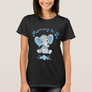 Rustic Blue Boy Elephant Mummy to Be Baby Shower  T-Shirt