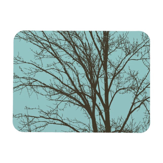 Rustic Blue Brown Tree Branches Magnet (Horizontal)