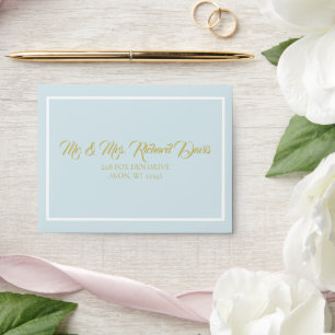 Rustic Blue Cottage Rose Wedding Suite Party RSVP Envelopes