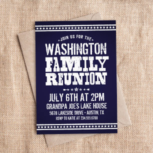 Rustic Blue Family Reunion Invitation