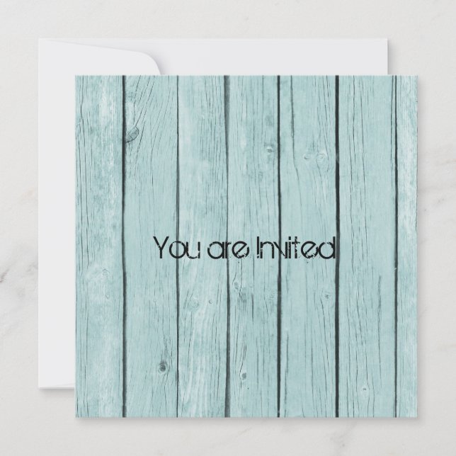 Rustic Blue Faux Wood Baby Shower Invitation (Front)