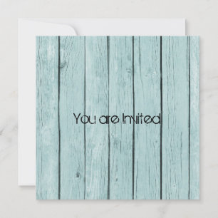 Rustic Blue Faux Wood Baby Shower Invitation