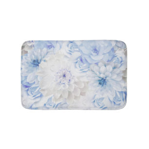 Rustic Blue Floral Bath Mat
