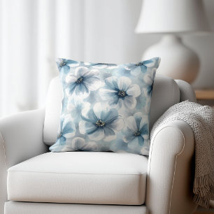 Rustic Blue Floral Cushion