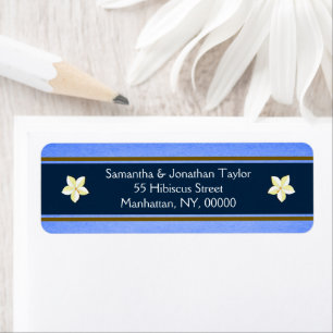 Rustic Blue Floral Return Address Labels Favours