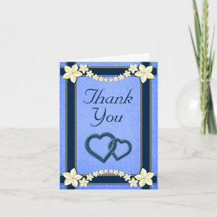 Rustic Blue Floral Wedding Thank You Note Cards