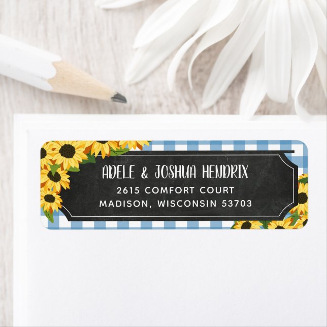 Rustic Blue Gingham Sunflowers BBQ Baby Shower (Insitu)