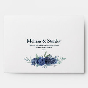 Rustic Blue Green Eucalyptus Watercolor Wedding Envelope