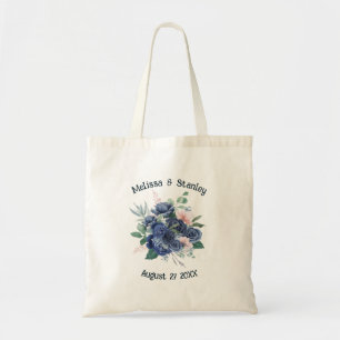 Rustic Blue Green Eucalyptus Watercolor Wedding Tote Bag