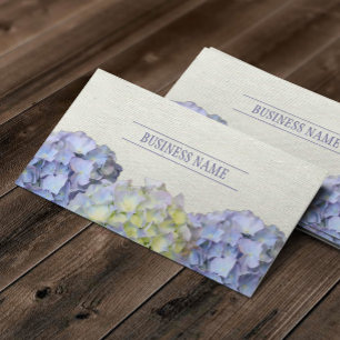Rustic Blue Hydrangea Flowers Elegant Business Card