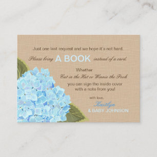 Rustic Blue Hydrangeas Read A Book Card