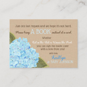 Rustic Blue Hydrangeas Read A Book Card