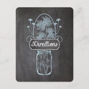 Rustic Blue Mason Jar Chalkboard Wedding Enclosure Card