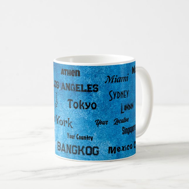 rustic blue Mega city  Coffee Mug (Front Right)